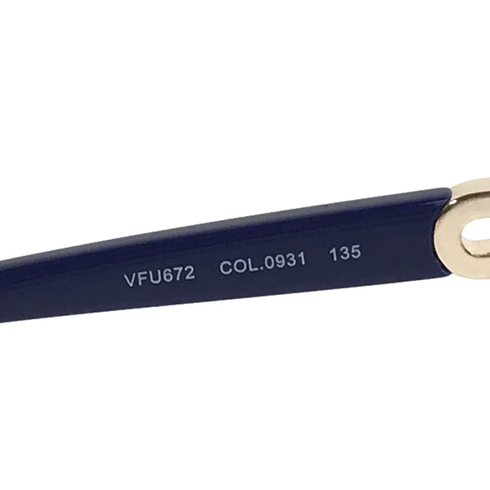 Furla Eyeglasses Frame VFU672 COL.0931 Blue Horn Gold Cat Eye Full Rim 51-19-135